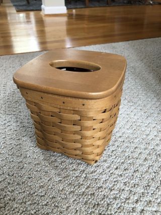 Longaberger Tall Square Tissue Basket With Lid