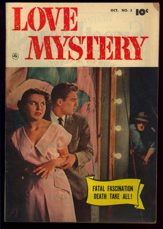 Love Mystery 3 Owner Pre - Code Photo Cover Fawcett Comic 1950 Vg,