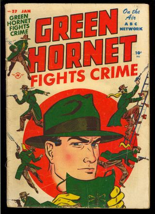 Green Hornet Comics 37 Pre - Code Golden Age Harvey Comic 1948 Gd,