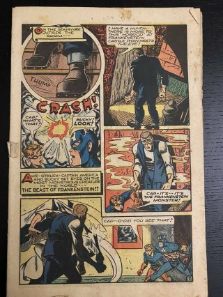USA Comics 13 Golden Age 1944 TIMELY RARE Schomburg Captain America Stan lee 2