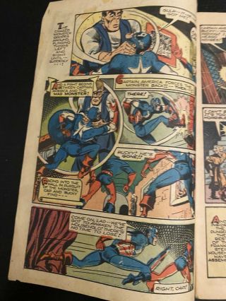 USA Comics 13 Golden Age 1944 TIMELY RARE Schomburg Captain America Stan lee 3