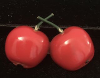 Vintage Marion Weeber Type Celluloid Cherries Button