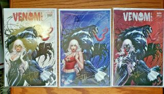 Spider - Man Venom Inc Omega 1 Tyler Kirkham Signed Krs Comics Set Of 3
