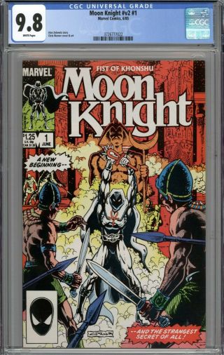 Moon Knight V2 1 Cgc 9.  8 Nm/mt White Pages