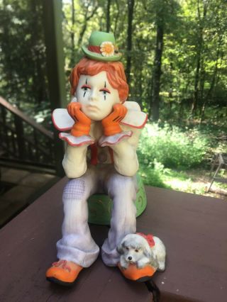 Cybis Porcelain Figure " Rumples The Pensive Clown " Vintage Collectible