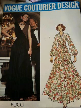 Vintage Vogue Couturier Design Pucci Dress Pattern 2959 Bust 32 - 1/2