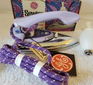 Vintage Ge Purple Sewing Iron F 87 Sew Press Featherweight Quilters Lavender Nos