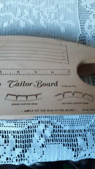 June Taylor Dritz Tailor Board & Tailor Clapper Dressmaking Tools Wooden Vintage 3