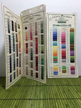 Vintage Coats & Clarks Salesman Sample Color Ont Mercerized Floss Charts 2