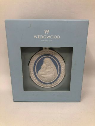 Wedgwood Jasperware Christmas Virgin Mary And Child Ornament W/ Box