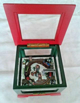 Vintage Mr.  Christmas Musical Box Mini Spinning Trains Figurines Trees