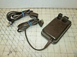 Singer Sewing Machine 401a Brown Foot Pedal With 2 Prong Plug 197629 & Ac Cord