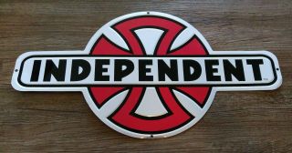 Vintage Independent Truck Co.  Metal Sign.  Double Sided