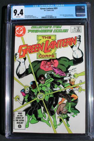 Green Lantern 201 Gl Corps Begins Movie 1986 1st Kilowog 7x Villains Cgc Nm 9.  4