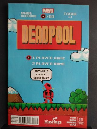 Deadpool 11 Vf/nm Rare Mario Bros 8 Bit Parody Hastings Variant Comic Nes