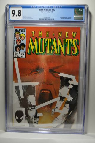 Mutants 26 Cgc 9.  8 White Pages 1st App Of Legion 1985 Marvel Comics