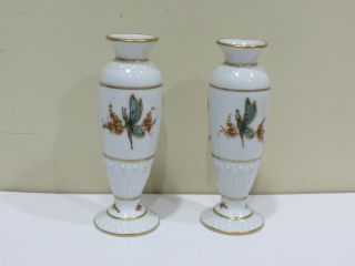 A Vintage Limoges France Hand Painted Porcelain Mini Vases,  Signed