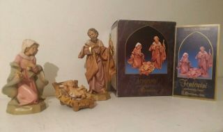 Fontanini The Holy Family 3 Piece 5” Heirloom Nativity By Roman 1992 71503 Hg47