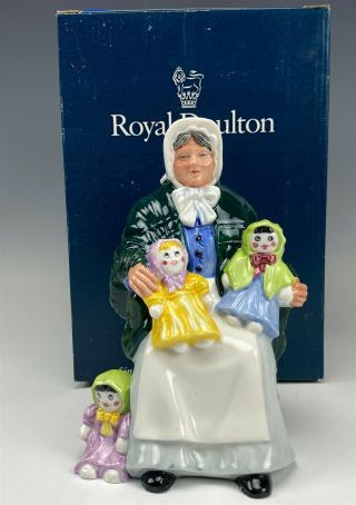 Retired Signed Royal Doulton Rag Doll Seller Hn 2944 Porcelain Figurine Box Bss