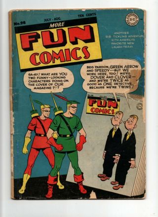More Fun Comics 98 Vintage Dc Comic Green Arrow & Speedy Golden Age 10c