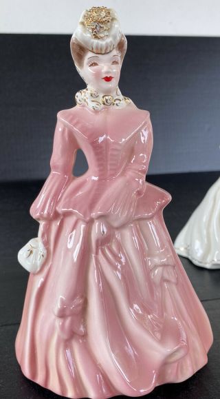 Vintage Florence Ceramics,  Pasadena California ; “sarah” Pink Dress,  Purse,  Gold