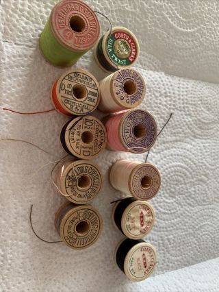 8 Small Spools Vintage Belding Corticelli Silk Thread Nos