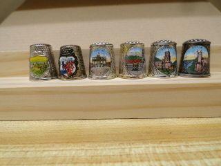 6 German And Austria Thimbles,  All Different