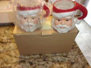 Longaberger Christmas Santa Claus Mug Set Of 2