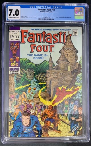 Fantastic Four 84 Cgc 7.  0 3/69 2109845011 - Dr.  Doom & Nick Fury Appearance