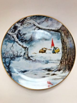 Rien Poortvliet Legends Of The Gnomes Porcelain Collector Plate Winter Sharing