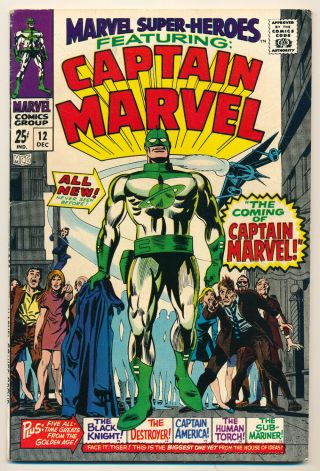 Marvel - Heroes The Coming Of Captain Marvel Issue 12 Comic 6.  5 Fn,  1967