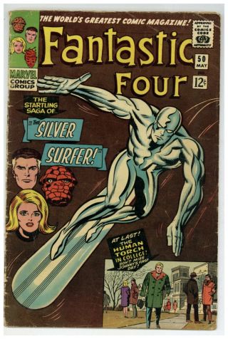 Fantastic Four 50 Marvel Comics 1966 Silver Surfer Battles Galactus (j 1913)