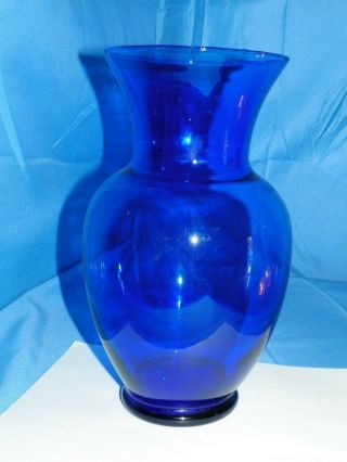 Blue Cobalt Glass Vase 11 " Tall X 5.  5 " Opening - - Stunning 5