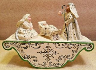 P.  Schifferl Midwest Of Cannon Falls Christmas White Nativity Scene Holy Family