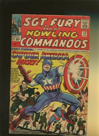 Sgt.  Fury And His Howling Commandos 13 Vg/fn 5.  0 1 Book America Kirby