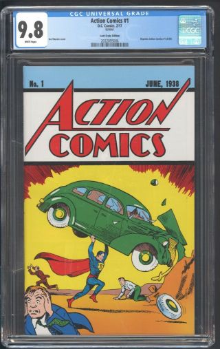 Action Comics 1 Cgc 9.  8 White Pag Loot Crate 1938 Reprint 1st App Superman