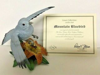 Lenox 1994 Mountain Bluebird Porcelain Figurine W/certificate Of Authenticity