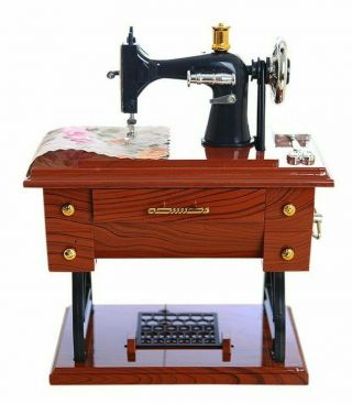 Sewing Machine Featherweight Music Box Vintage Singer Case Cabinet Accessories