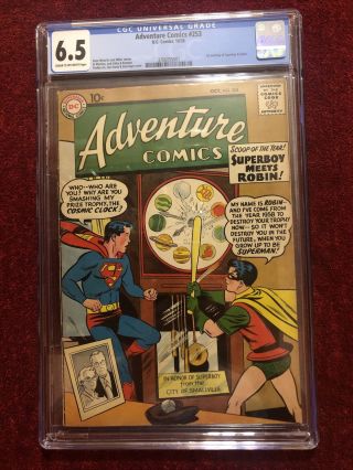 Adventure Comics (1938 1st Series) 253 Cgc 6.  5.  1st Meeting Of Superboy & Robin