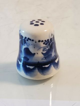 Vintage Russian Thimble Porcelain hand painted 1998 signed box4 2