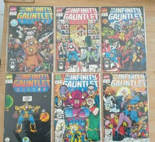 Marvel The Infinity Gauntlet Full Run Issues 1 - 6 Avengers Thanos Key 1991 Vf Nm