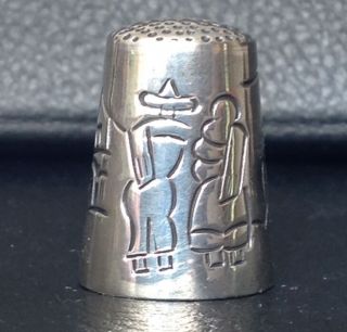 Vintage 925 Sterling Silver Figural Thimble Signed And Numbered