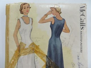 Vtg 1950 ' s McCall ' s 8674 FULL LENGTH SLIP Sewing Pattern Women Bust 40 2
