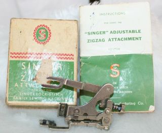 Vintage Singer Sewing Machine Adjustable Zigzag Attachment 121706