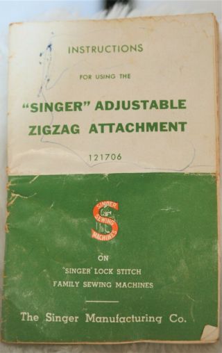 Vintage Singer Sewing Machine Adjustable Zigzag Attachment 121706 3