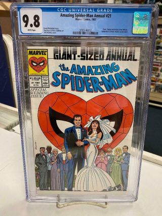Spider - Man Annual 21 (marvel Comics,  1987) Cgc Graded 9.  8 White Pages