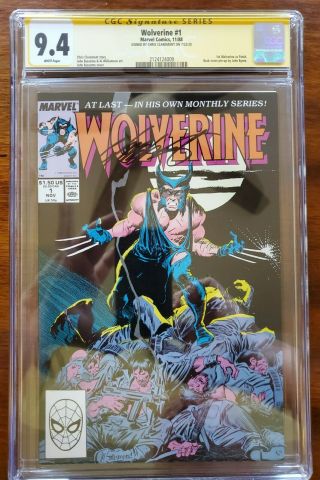 Wolverine 1 (1988) Ss Cgc 9.  4 Signed By Chris Claremont.  1st Wolverine As Patch