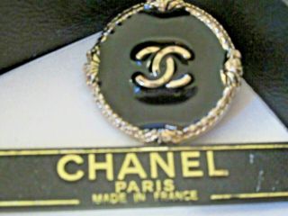 Chanel 1 Button Black Gold Tone 26 Mm Bigger Than 1 Inch Metal