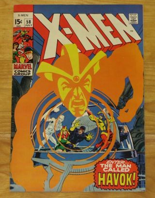 Key Marvel 1969 X - Men No.  58 1st Appearance Havok In Costume Vg/fn 5.  0 N.  Adams