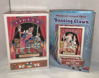 Vintage Circus Dancing Clown Music Trinket Jewelry Box Drawer Yap 